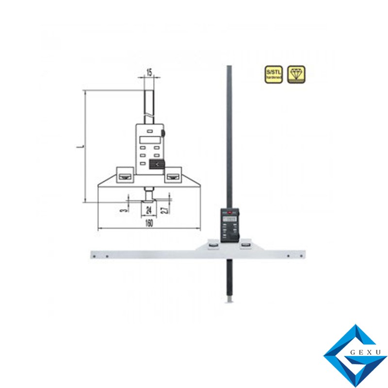 可調(diào)節(jié)加寬基面數(shù)顯深度尺124-103測量0-300