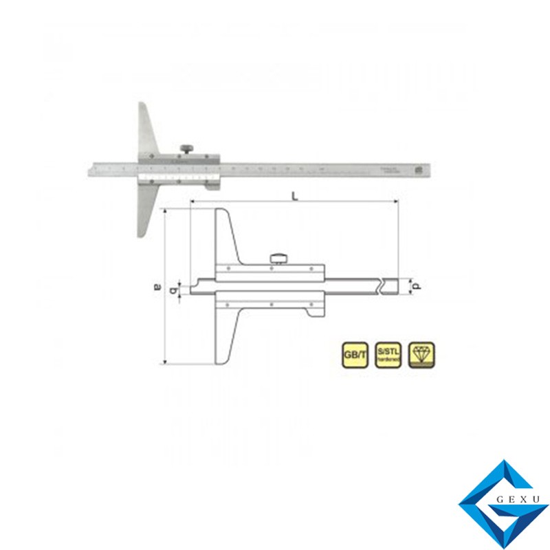 游標(biāo)深度尺(帶微調(diào))151-300測(cè)量0-150