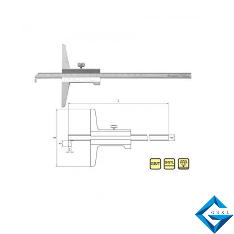 閉式單鉤頭游標(biāo)深度尺151-100測量0-150