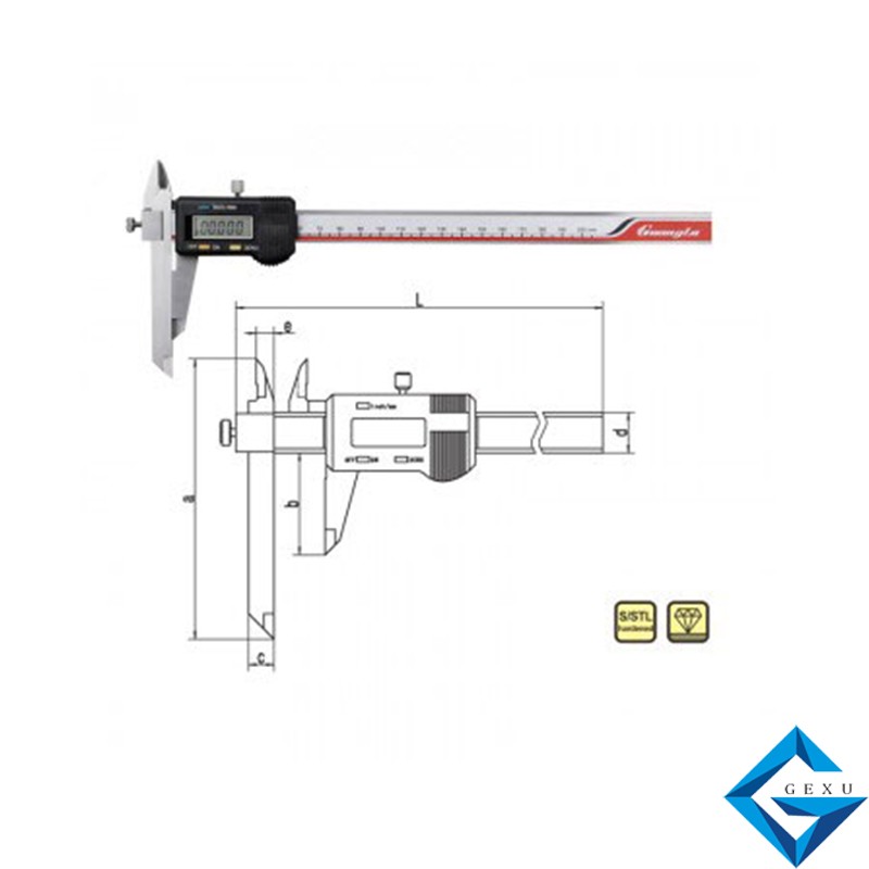 伸縮爪數(shù)顯卡尺117-101測(cè)量0-150