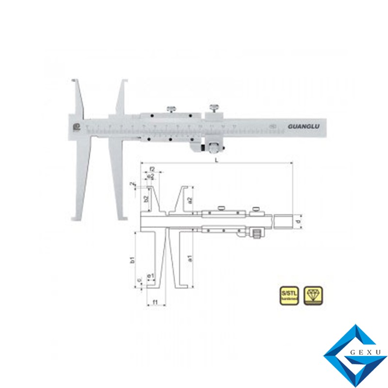 開式刀頭雙內(nèi)溝游標(biāo)卡尺145-202AK測(cè)量18-150