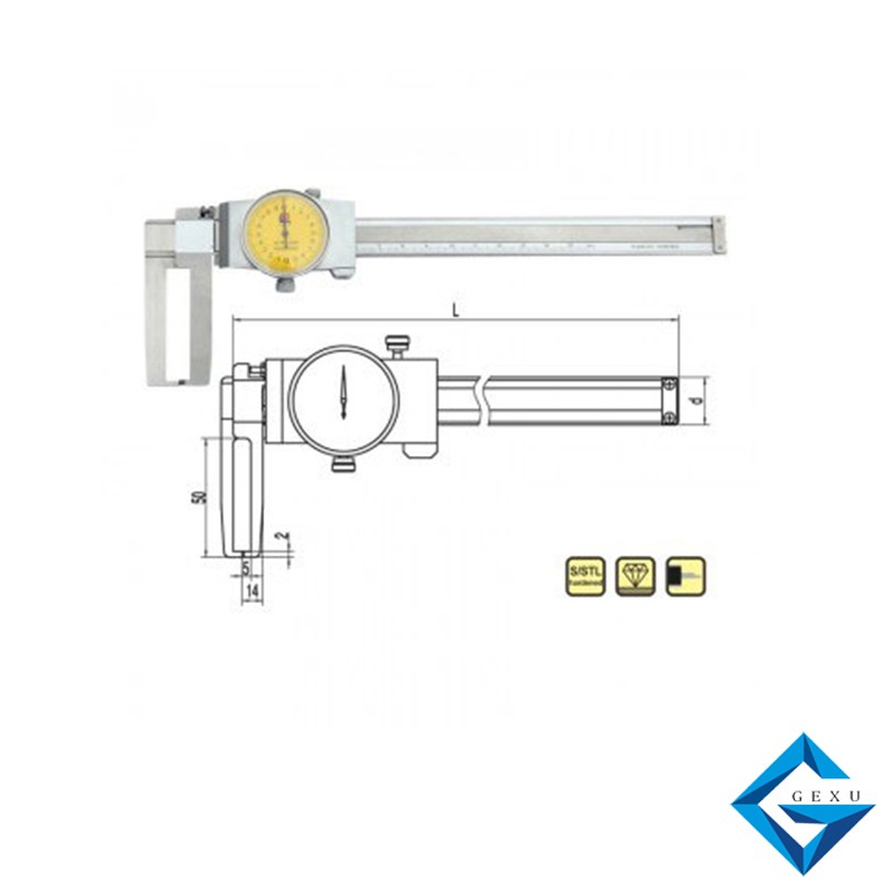 刀頭內(nèi)溝槽帶表卡尺175-632測(cè)量16-150