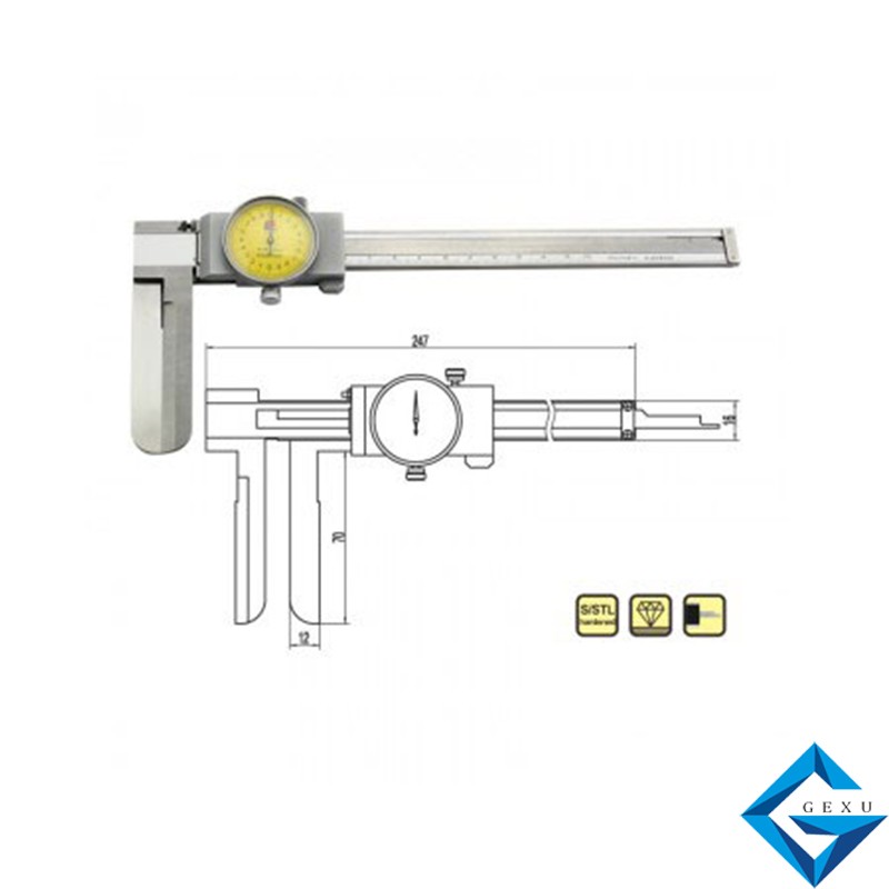 長爪內(nèi)徑帶表卡尺173-132測量0-150